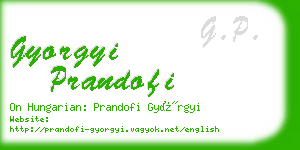 gyorgyi prandofi business card